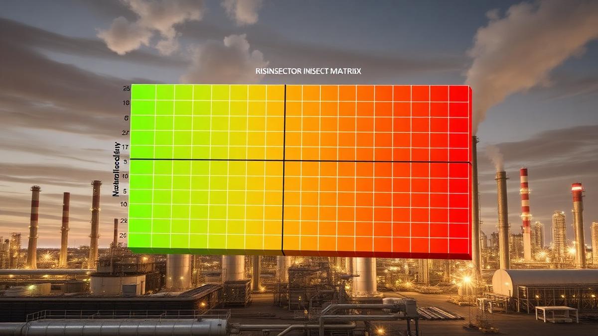 Risk matrix visualization above an industrial processing facility