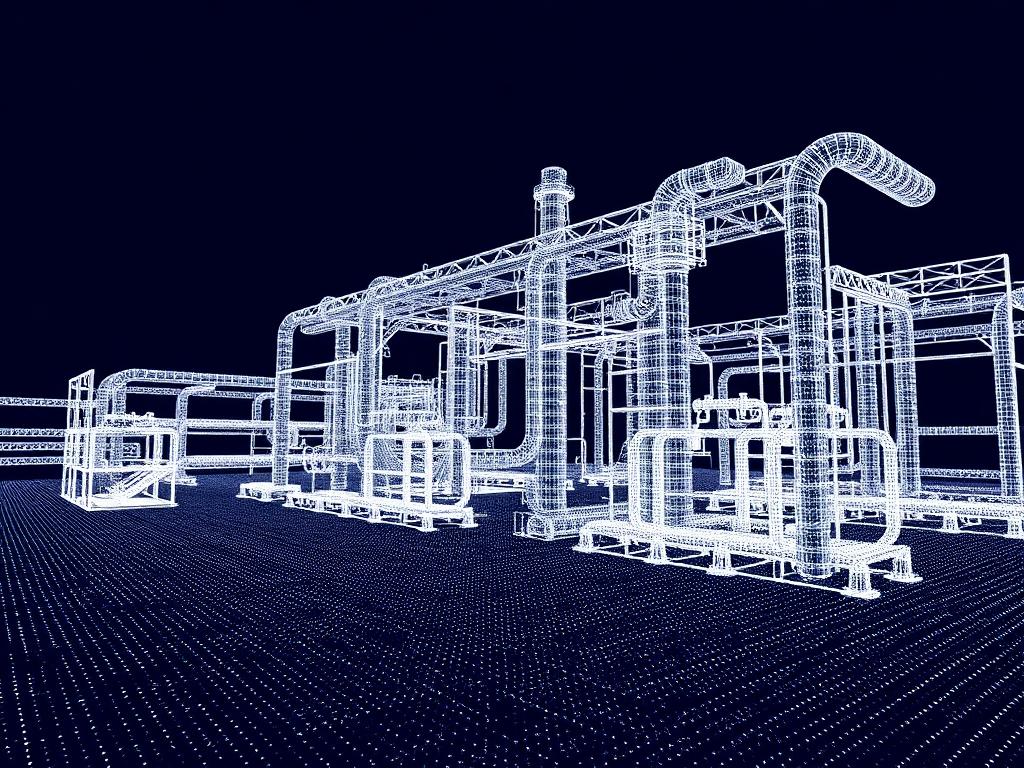 3D point cloud scan of an industrial facility built from millions of measured points