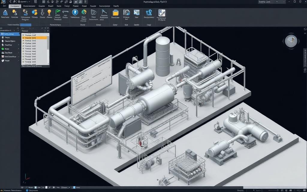 Plant design environment with a 3D piping and equipment model